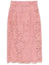 Dolce & Gabbana Lace Midi Skirt With Embroidered Logo In Multicolor
