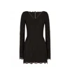 Dolce & Gabbana Black Stretch Silk Charmeuse Lace Dress