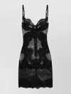 Dolce & Gabbana Lace Mini Dress Adjustable Thin Straps In Black
