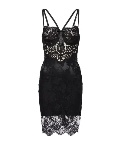 Dolce & Gabbana Lace Mini Dress In Black