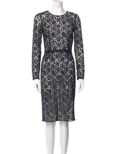 Pre-owned Dolce & Gabbana Lace Mini Dress In Black