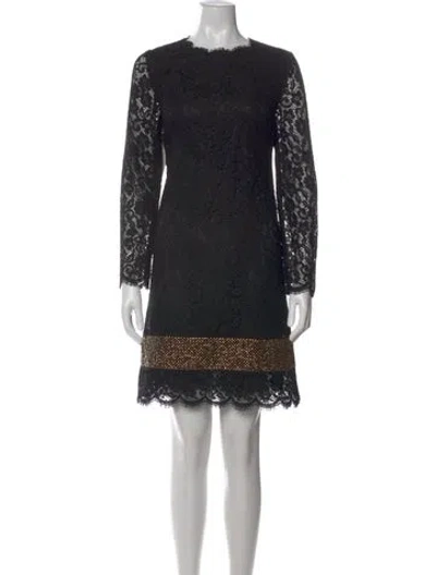 Pre-owned Dolce & Gabbana Lace Mini Dress In Black