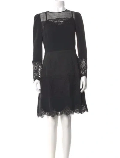 Pre-owned Dolce & Gabbana Lace Mini Dress In Gray
