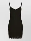 Dolce & Gabbana Lace Mini Dress Sleeveless V Neckline In Multi