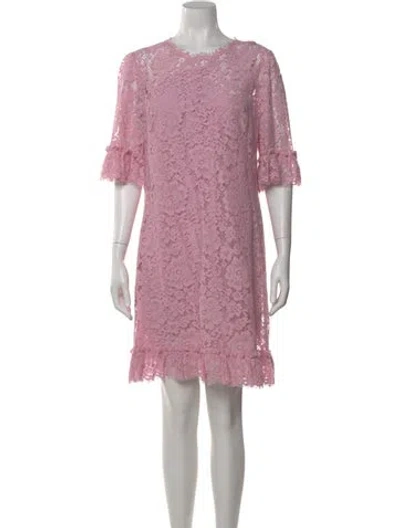 Pre-owned Dolce & Gabbana Lace Mini Dress W/ Tags In Pink