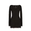 Dolce & Gabbana Black Stretch Silk Charmeuse Lace Dress In Black