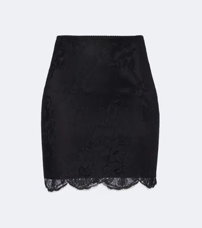 Dolce & Gabbana Lace Mini Skirt In Black