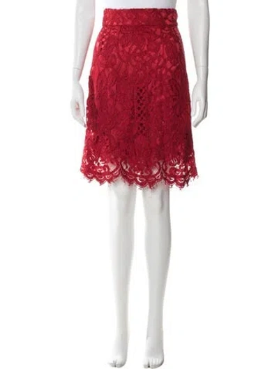 Pre-owned Dolce & Gabbana Lace Mini Skirt In Red