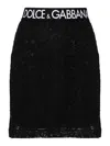 Dolce & Gabbana Black Mini Skirt With Logo At The Waist In Black