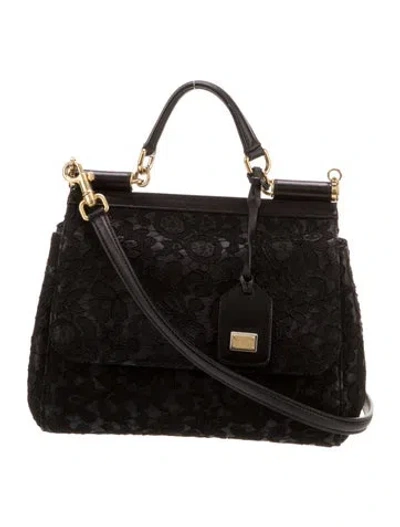 Pre-owned Dolce & Gabbana Lace Miss Sicily 48 In Black