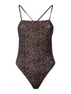 Dolce & Gabbana Lace Overlay One-piece Swimsuit In Black