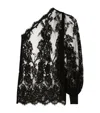 Dolce & Gabbana Chantilly One Shoulder Lace Blouse In Multi