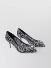 Dolce & Gabbana Lace Overlay Kitten Heel Pumps