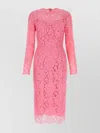 Dolce & Gabbana Light Pink Lace Sheath Dress