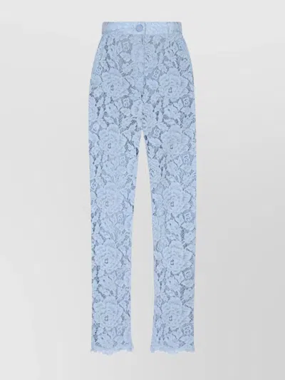 DOLCE & GABBANA LACE OVERLAY SILK BLEND TROUSERS