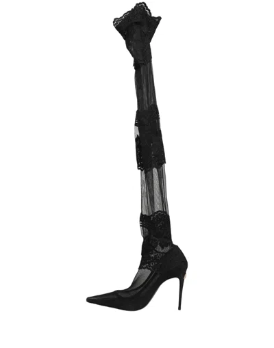Dolce & Gabbana Lace Over-the-knee Heel In Black