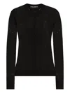 Dolce & Gabbana Jacquard Logo Cardigan In Black