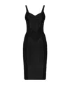 Dolce & Gabbana Satin And Lace Calf-length Corset Dress In Black
