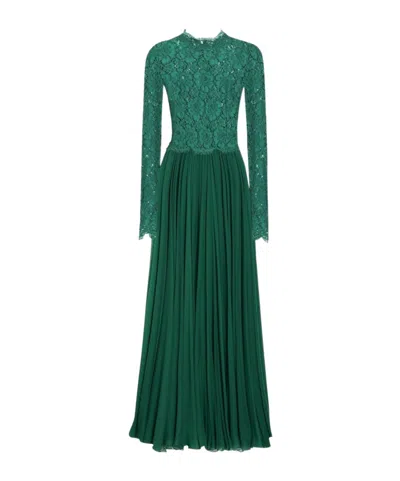 DOLCE & GABBANA DOLCE  GABBANA LONG FLORAL CORDONETTO LACE DRESS