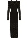 Dolce & Gabbana Long Lace Dress In Black