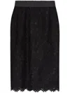 Dolce & Gabbana Lace-panel Midi Skirt In Black