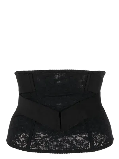 Dolce & Gabbana Lace-panelled Corset In Black