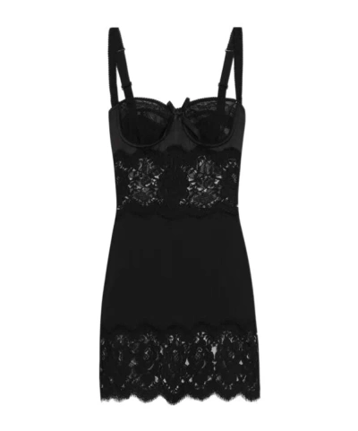Dolce & Gabbana Dolce  Gabbana Lace Panelled Midi Dress In Black