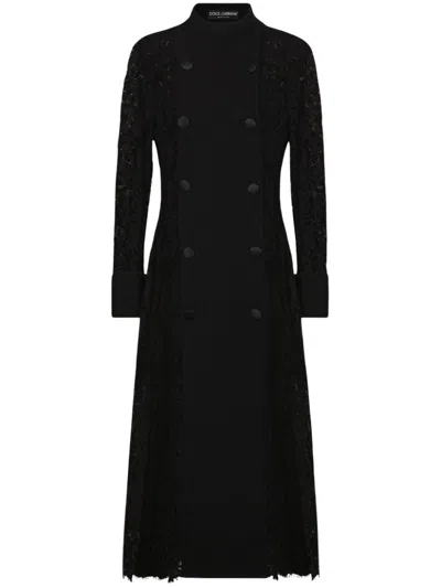 DOLCE & GABBANA LACE-PANELLING COAT