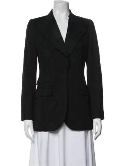 Pre-owned Dolce & Gabbana Lace Pattern Blazer In Black