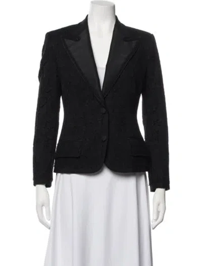 Pre-owned Dolce & Gabbana Lace Pattern Blazer In Black
