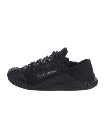Pre-owned Dolce & Gabbana Lace Pattern Chunky Sneakers In Black