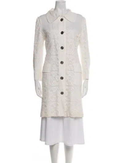 Pre-owned Dolce & Gabbana Lace Pattern Coat In Green