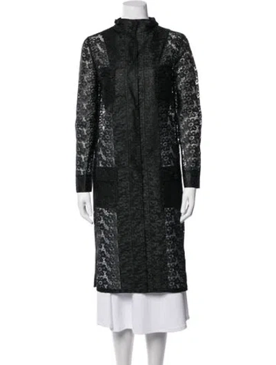 Pre-owned Dolce & Gabbana Lace Pattern Coat In Green
