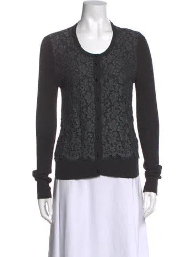 Pre-owned Dolce & Gabbana Lace Pattern Crew Neck Sweater In Grey
