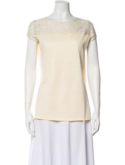 Pre-owned Dolce & Gabbana Lace Pattern Crew Neck T-shirt In Neutral
