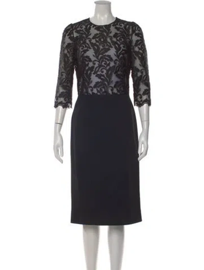 Pre-owned Dolce & Gabbana Lace Pattern Knee-length Dress In Black
