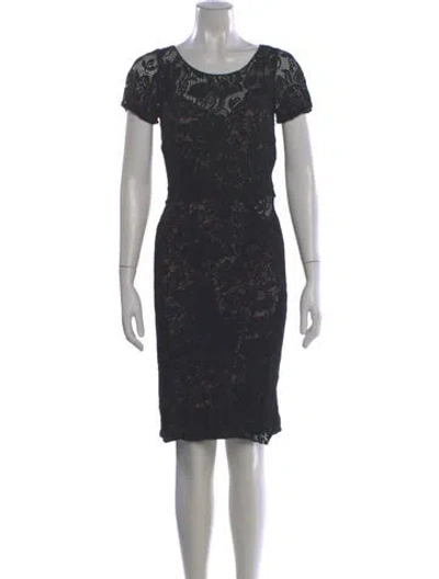 Pre-owned Dolce & Gabbana Lace Pattern Knee-length Dress In Gray