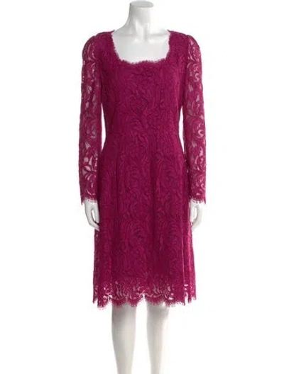 Pre-owned Dolce & Gabbana Lace Pattern Knee-length Dress In Pink