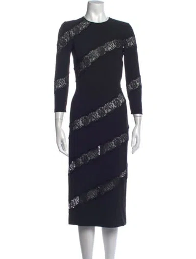 Pre-owned Dolce & Gabbana Lace Pattern Knee-length Dress W/ Tags In Blue