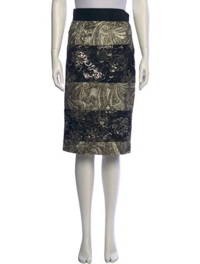 Pre-owned Dolce & Gabbana Lace Pattern Knee-length Skirt In Gold