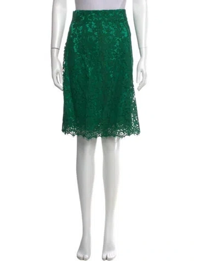 Pre-owned Dolce & Gabbana Lace Pattern Knee-length Skirt In Green