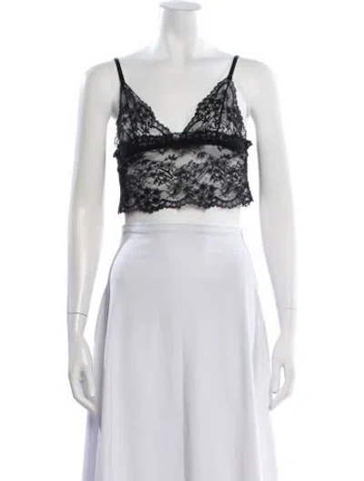 Pre-owned Dolce & Gabbana Lace Pattern Lace Trim Embellishment Lounge Set In Black