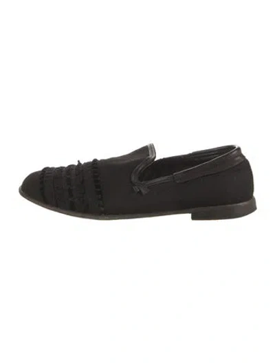 Pre-owned Dolce & Gabbana Lace Pattern Loafers In Black