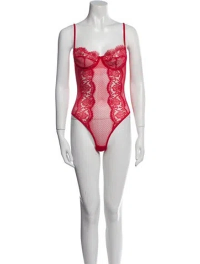 Pre-owned Dolce & Gabbana Lace Pattern Lounge Set In Red