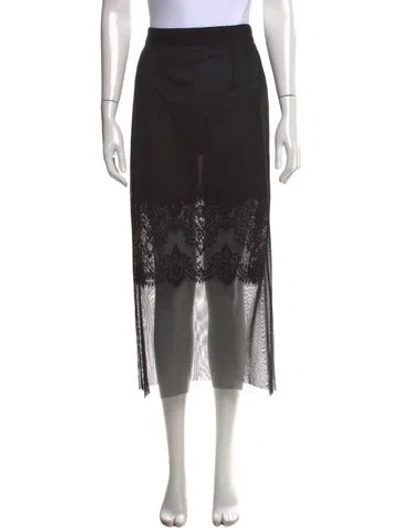 Pre-owned Dolce & Gabbana Lace Pattern Midi Length Skirt In Black