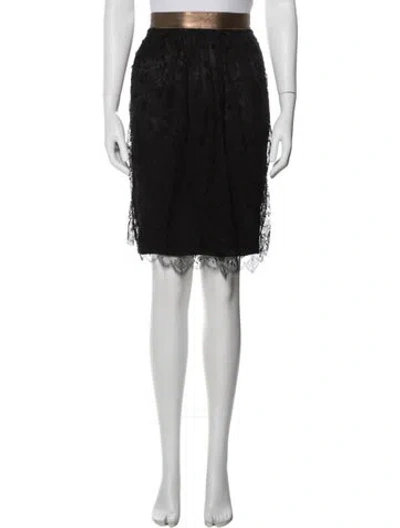 Pre-owned Dolce & Gabbana Lace Pattern Midi Length Skirt In Blue