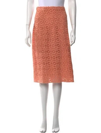 Pre-owned Dolce & Gabbana Lace Pattern Midi Length Skirt In Pink