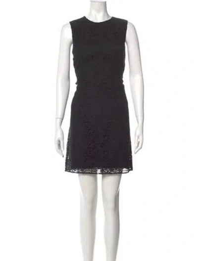 Pre-owned Dolce & Gabbana Lace Pattern Mini Dress In Black