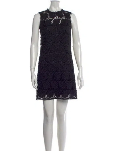 Pre-owned Dolce & Gabbana Lace Pattern Mini Dress In Black