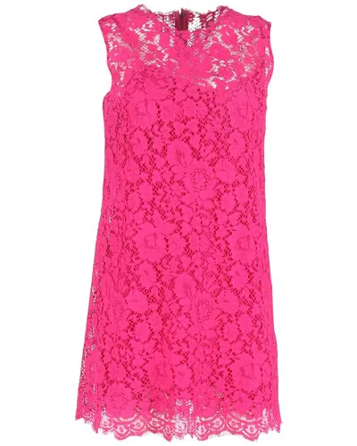 Pre-owned Dolce & Gabbana Lace Pattern Mini Dress, Size It 44 (authentic Pre-loved)